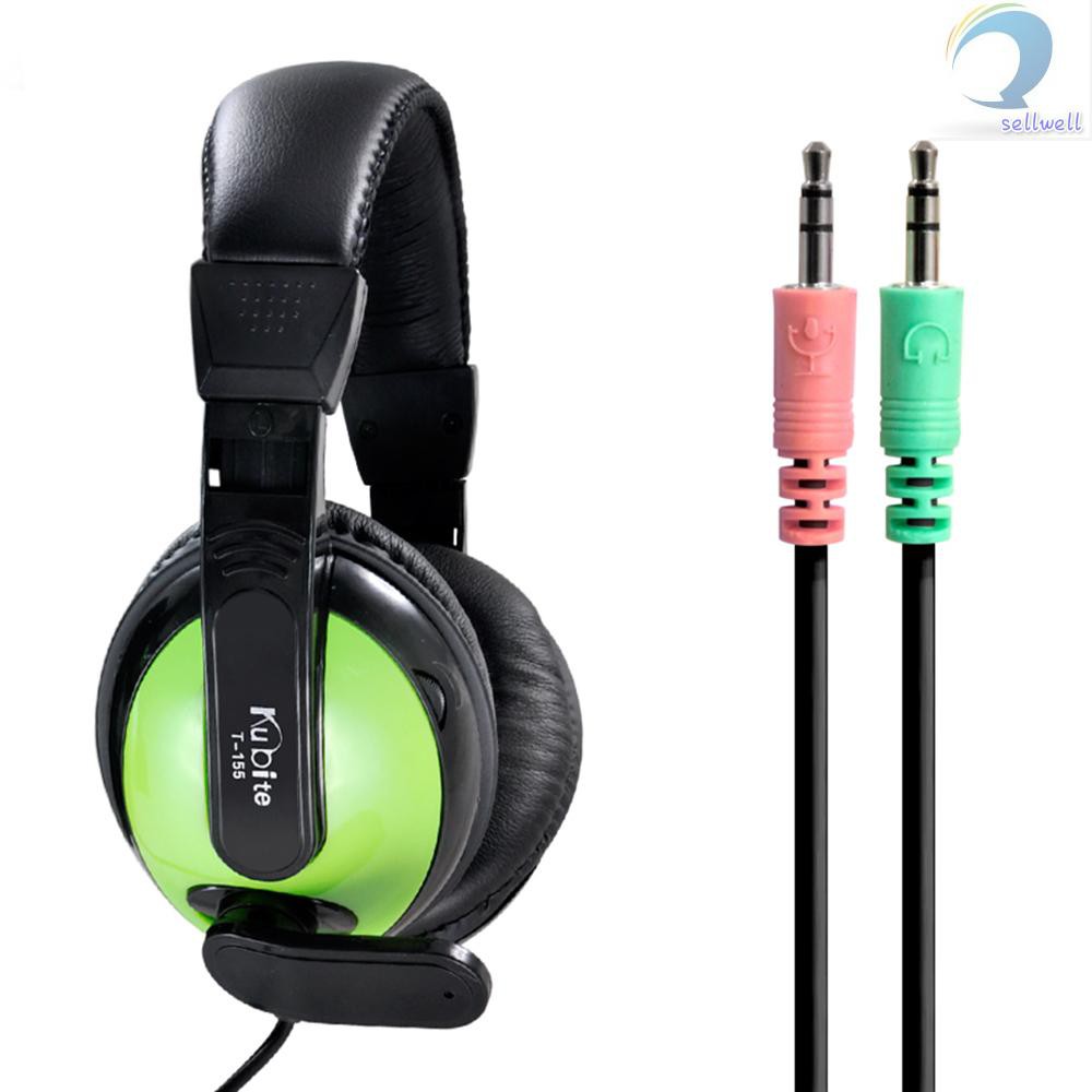 Tai Nghe Chụp Tai Kubite T155 Jack 3.5mm Có Micro Và Nút Điều Chỉnh Âm Lượng Cho Game Thủ