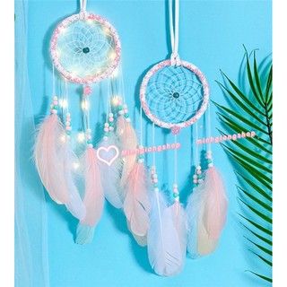 Trang trí —Vòng đuổi bắt giấc mơ Dream Catcher kèm đèn led đẹp xuất sắc
