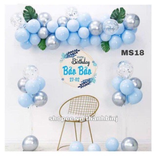 Set Bóng HPBD y hình kèm chibi-phụ kiện