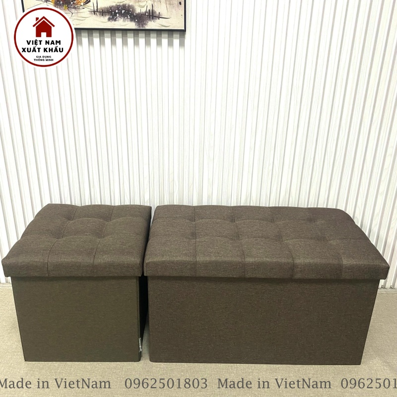 Ghế Dài Sofa Kiêm Hộp Đựng Đồ  Chất Vải Oxford 600D Cao Cấp Size Lớn XL 70x39xcao40cm