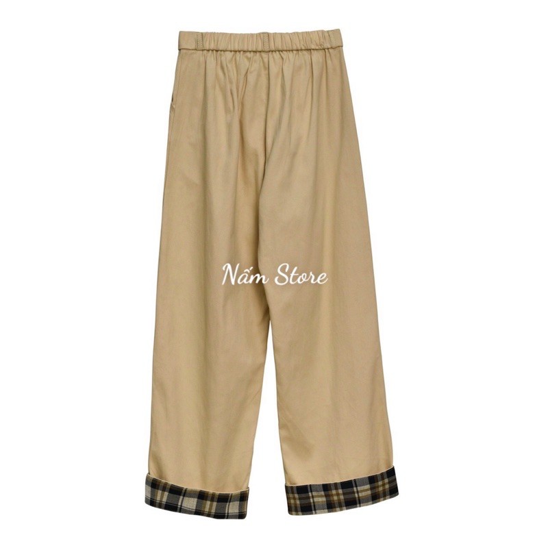 Quần Kaki TOGO PANTS Phối Line Caro Ống Suông Ulzzang Unisex Nam Nữ - Nấm Store