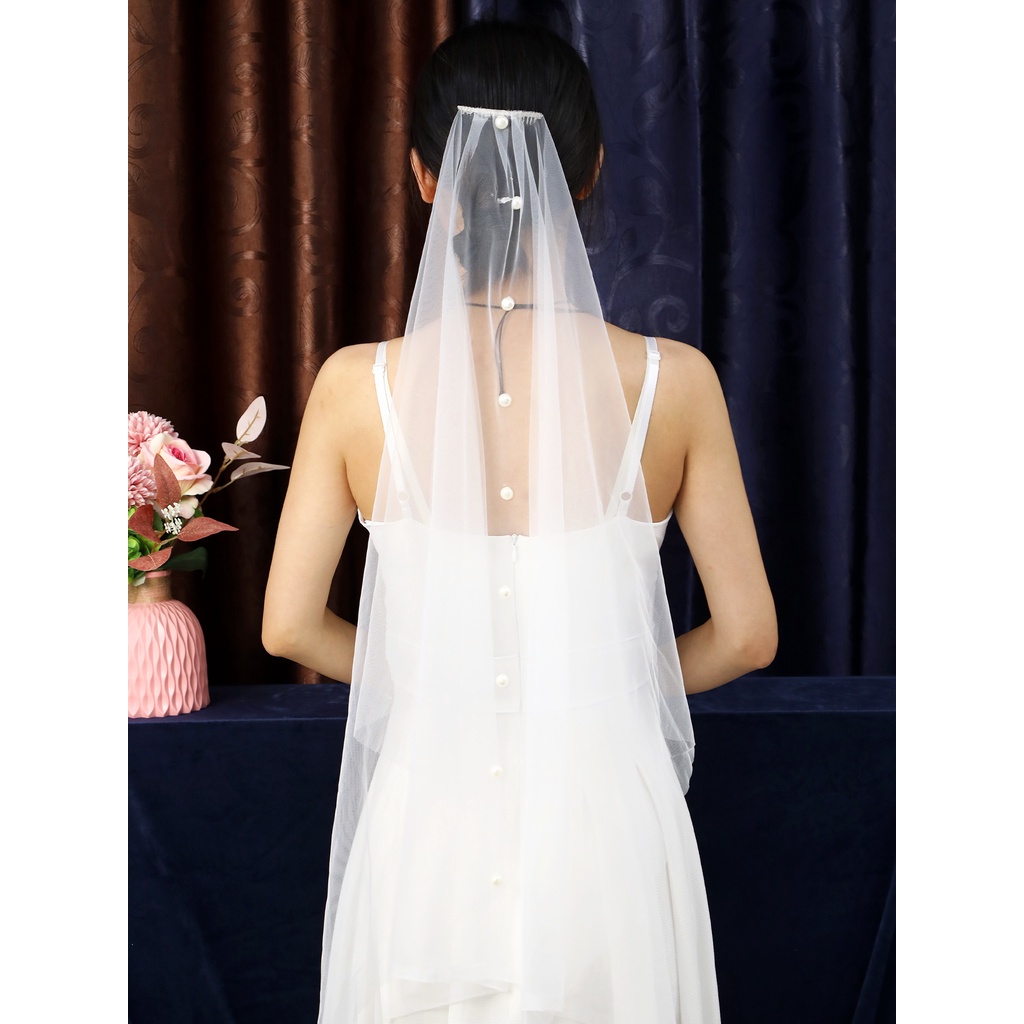 Lược Cài Tóc Cô Dâu Đính Hoa Và Ngọc Trai Sang Trọng