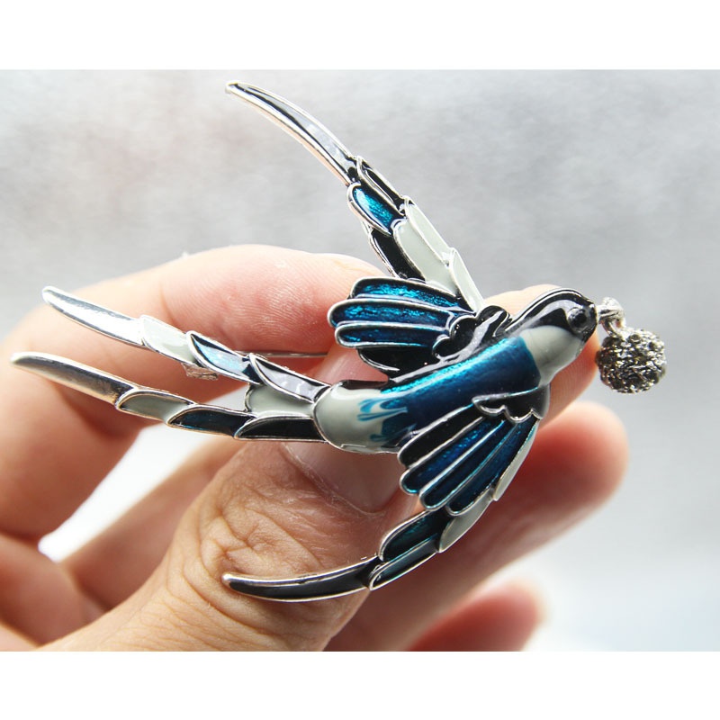 Ghim cài áo hình chim én nhiều màu sắc dễ thương