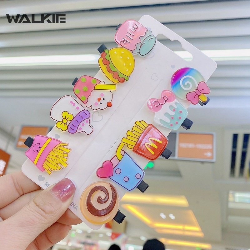 Set 10 Kẹp Tóc Hello Kitty Cinnamoroll Kuromi MyMelody Dễ Thương Thích Hợp Làm Quà Tặng Cho Bé Gái