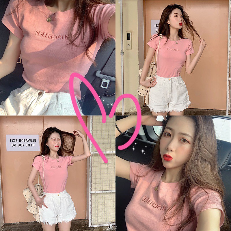 Áo Thun Ôm Body 🎀FREESHIP🎀 Áo thun nữ tay ngắn đẹp , áo nữ phông cotton co giãn, dày ấm in chữ nghệ thuật TTA692