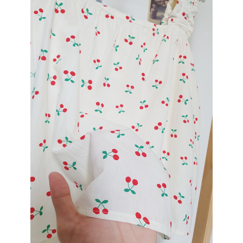Áo Hai Dây Babydoll Hình Cherry - Penguin House