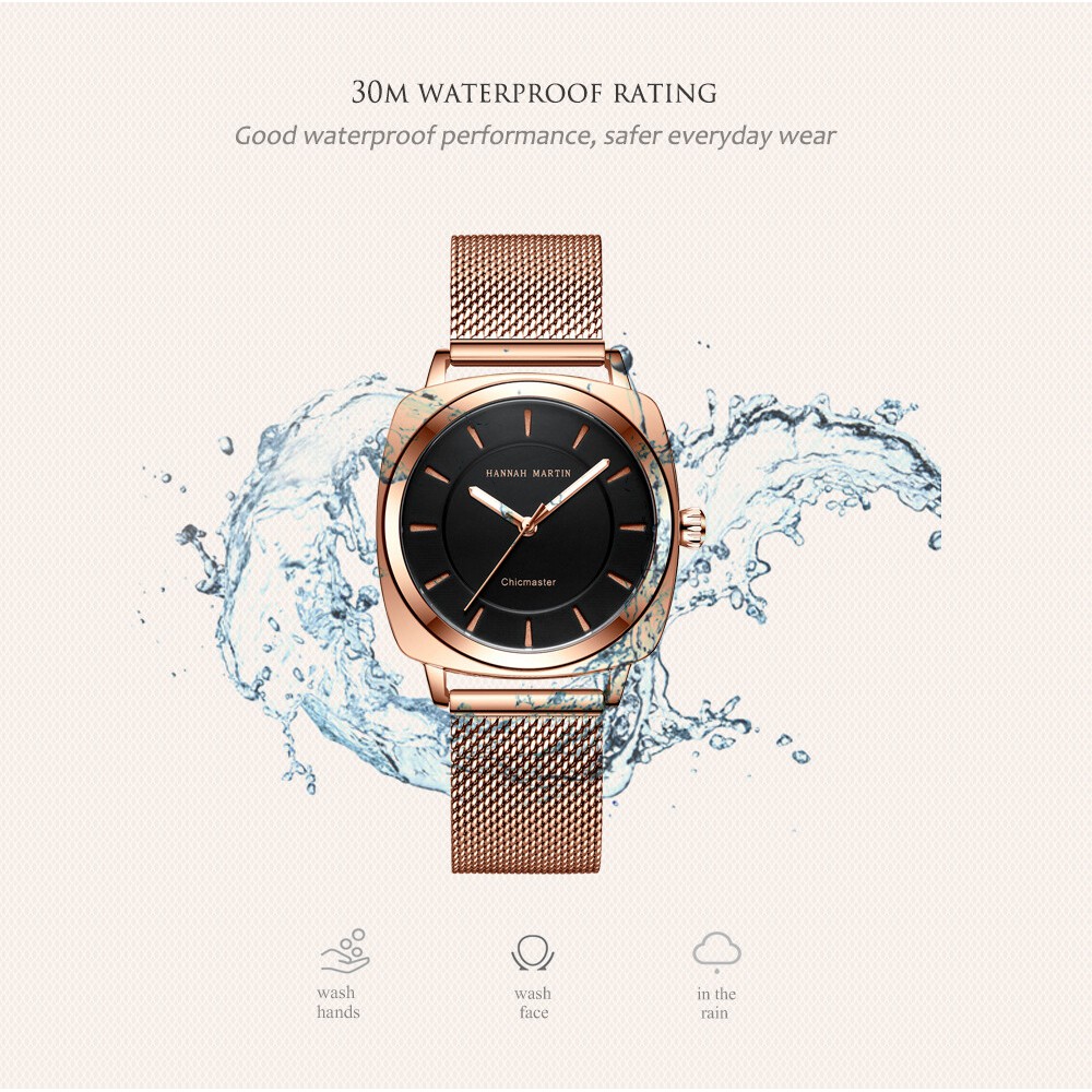 Đồng hồ nữ Hannah Martin chính hãng - Model HM-106 - dây thép không gỉ - bảo hành 1 năm | BigBuy360 - bigbuy360.vn