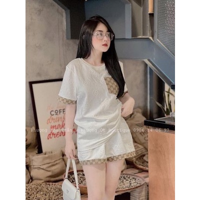 Sét bộ GGG viền pha cộc tay fom rộng