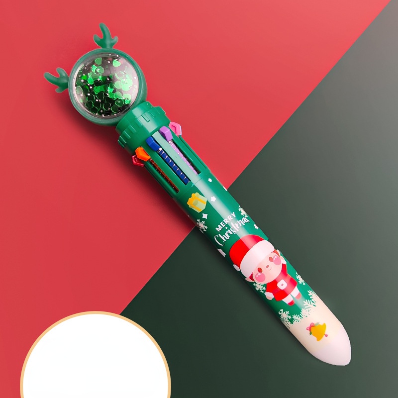 Bút Bi Bấm in Hình Ông Già Noel 0.5 Nhiều Màu Sắc