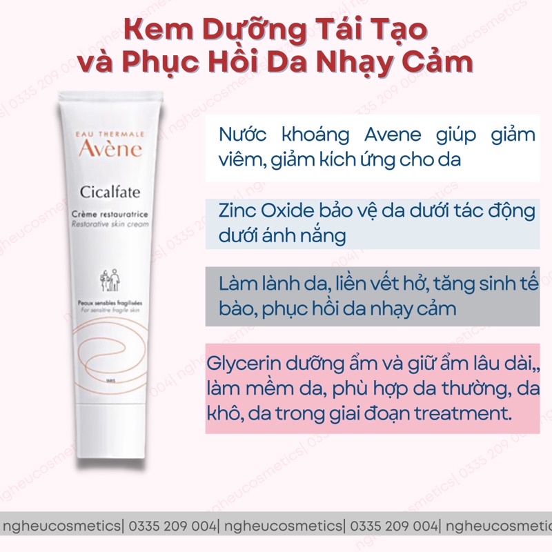 Kem Dưỡng Ẩm Phục Hồi Mờ Sẹo Giảm Thâm Avene Cicafate Cream