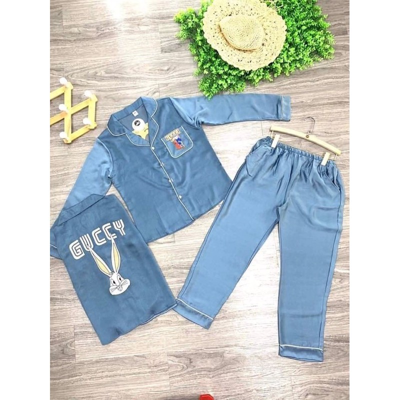 Bộ quần áo ngủ chất lụa satin