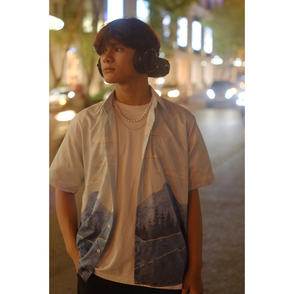 🆗 [ HÓT ] Áo sơ mi tay ngắn họa tiết MOUTAIN BLUE MENDE tay lỡ, FORM UNISEX 👕👖 | BigBuy360 - bigbuy360.vn