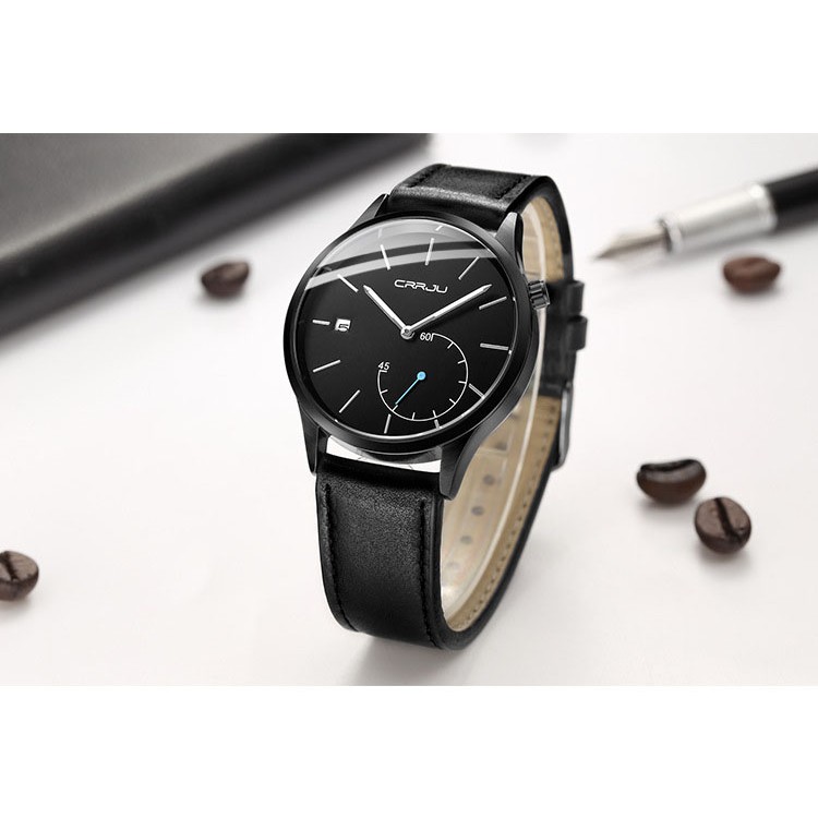 Đồng Hồ Thạch Anh CRRJU 2129L Dây Da Chống Nước Thời Trang Giản Dị Dành Cho Nam