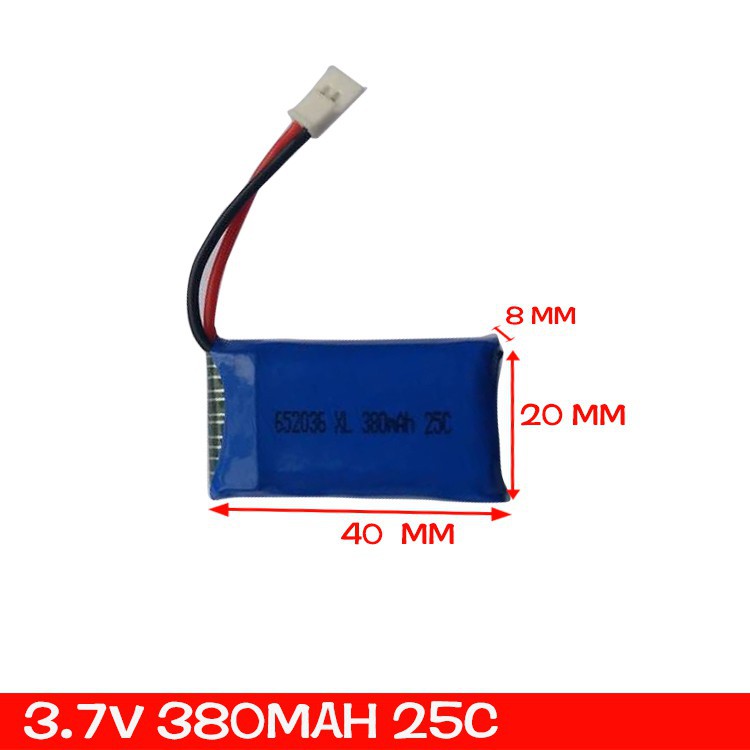 Pin 1s 3.7v 380mah 25c