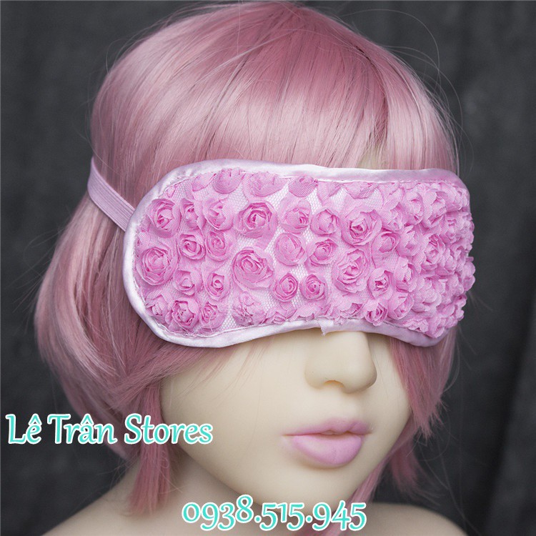 Bịt mắt ngủ 3D hoa hồng Sexy Rose quai dây ruy băng lụa mềm Cosplay gợi cảm | BigBuy360 - bigbuy360.vn