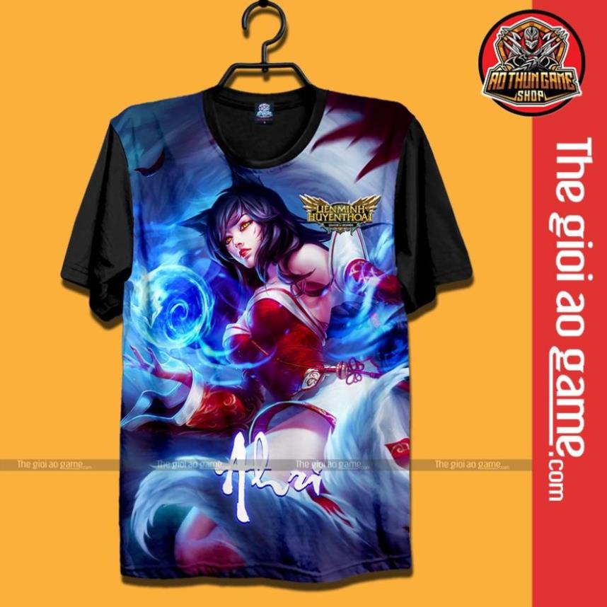 Áo LMHT , Áo Thun Liên Minh Huyền Thoại Ahri Unisex Nam Nữ Tay Ngắn Forn Rộng Vải / Thegioiaogame.com Đẹp !