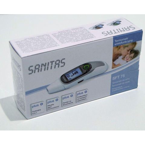 Nhiệt kế điện tử Sanitas SFT 75 của Đức 6 in 1 đo tai, trán, nước