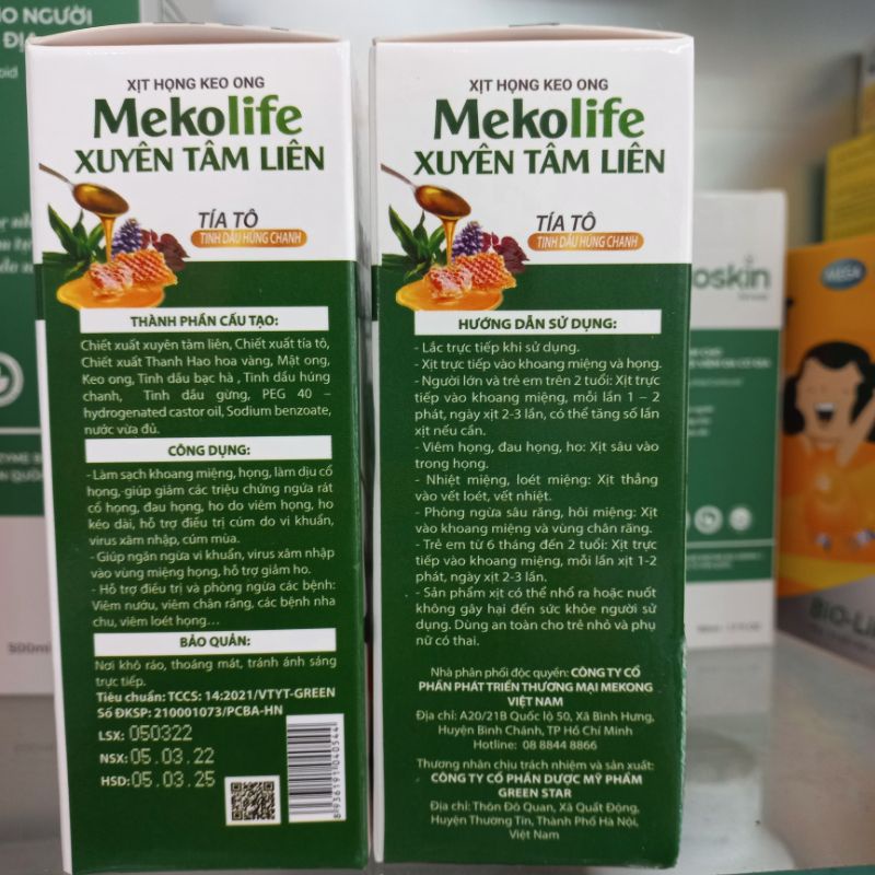 Xịt họng keo ong xuyên tâm liên Mekolife