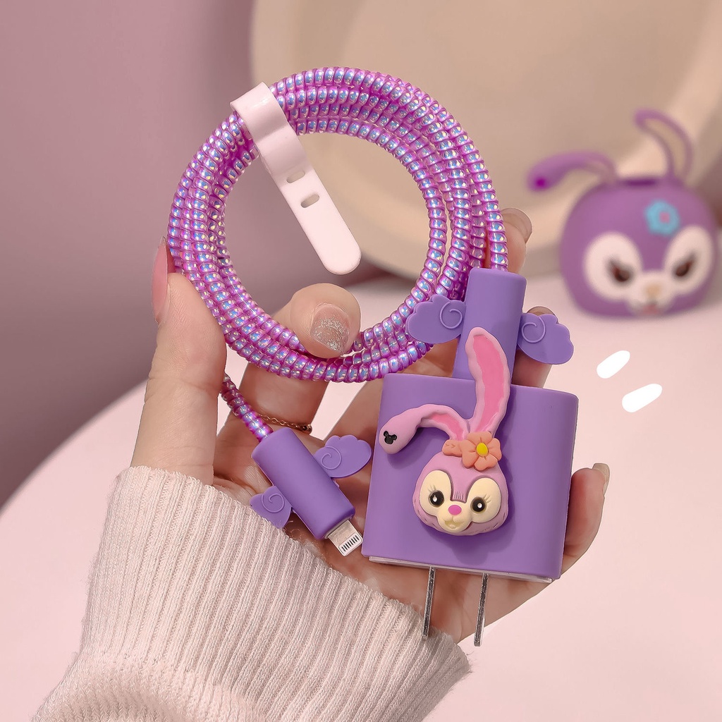 Vỏ đựng bảo vệ bộ sạc/dây tay nghe họa tiết hoạt hình dễ thương thích hợp cho iPhone