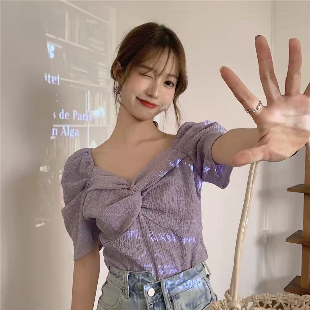 Áo Sơ Mi Ngắn Tay Phong Cách Hàn Quốc Thời Trang Mùa Hè Mới 2022 Dành Cho Bạn Nữ