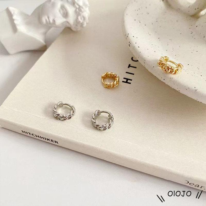 Khuyên tai dạng vòng xoắn đơn giản phong cách retro Hàn Quốc thời trang cho nữ