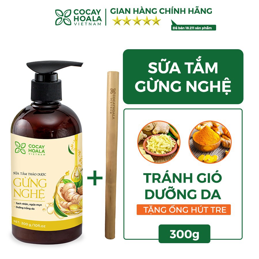 Sữa tắm 🍀FREESHIP🍀Sữa Tắm Thảo Dược Gừng Nghệ Giữ Ấm Cơ Thể Cocayhoala 300g | BigBuy360 - bigbuy360.vn
