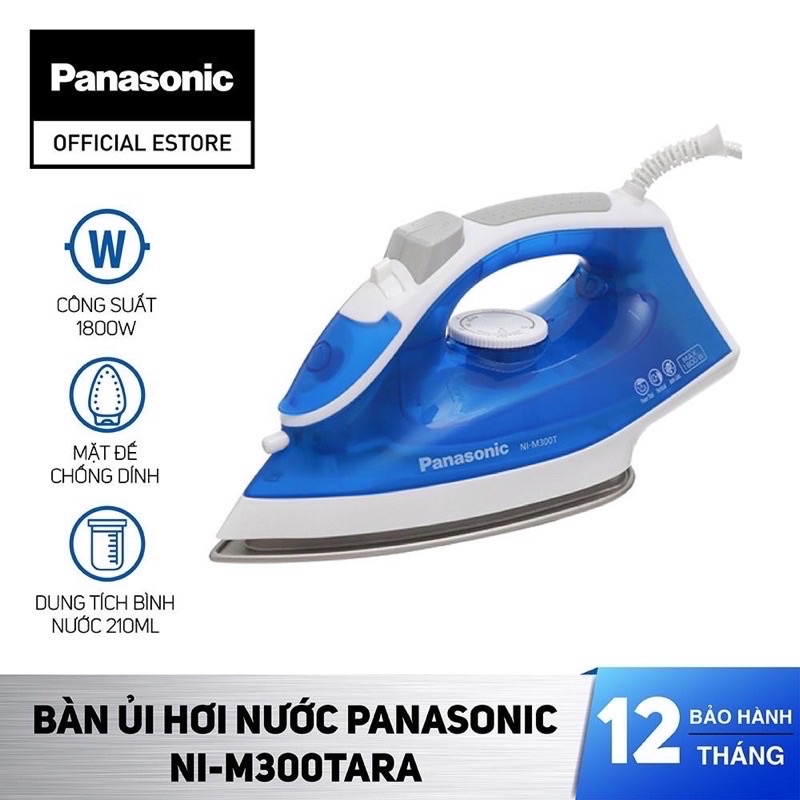 [Mã 154ELSALE2 giảm 7% đơn 300K] ☘️BÀN ỦI PANASONIC NI-M300TARA-XANH DƯƠNG [HÀNG CHÍNH HÃNG]