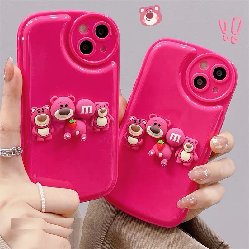 Ốp Điện Thoại Mềm In Hình Gấu 3D Cho Iphone 14Proax 13 pro max 12 pro max 11 pro max xs max xr x Hoạt Hình