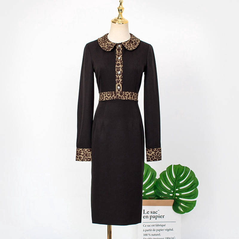 Đầm Cổ Búp Bê In Họa Tiết Da Báo Thời Trang Cho Nữ | BigBuy360 - bigbuy360.vn