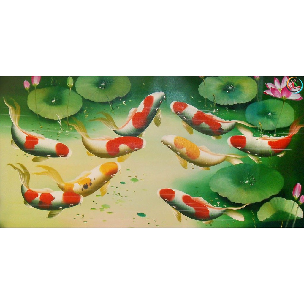 Tranh dán tường 3D-Cá phong thuỷ