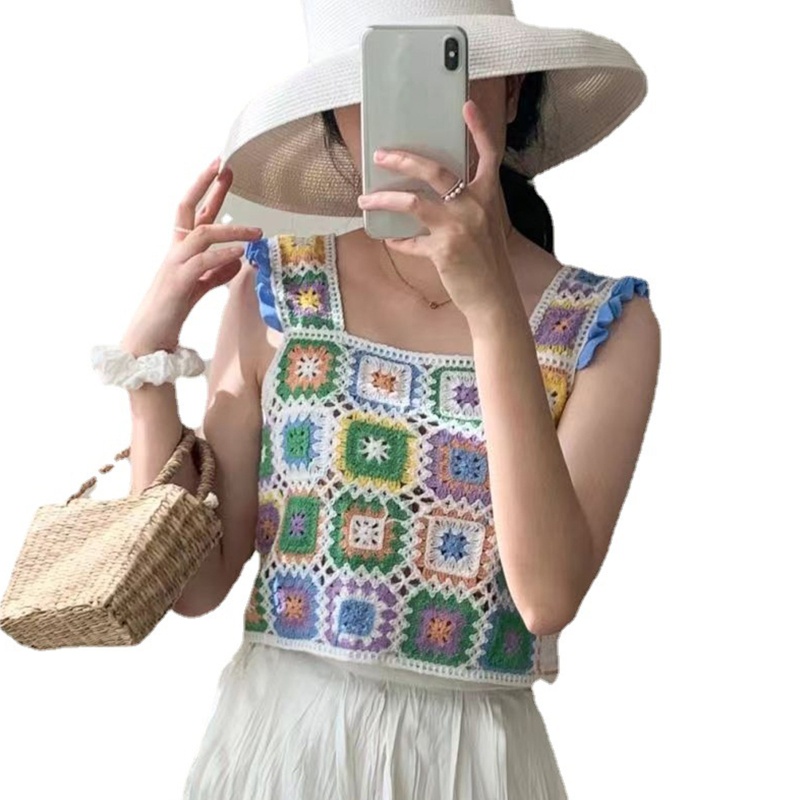 Brroa Áo Croptop Cotton Không Tay Thêu Hoa Thời Trang Mùa Hè Cho Nữ