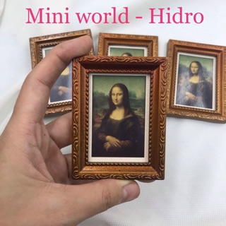 (Nhiều mẫu)Mô hình tranh mini nàng Mona Lisa trang trí nhà búp bê tỉ lệ 1/6