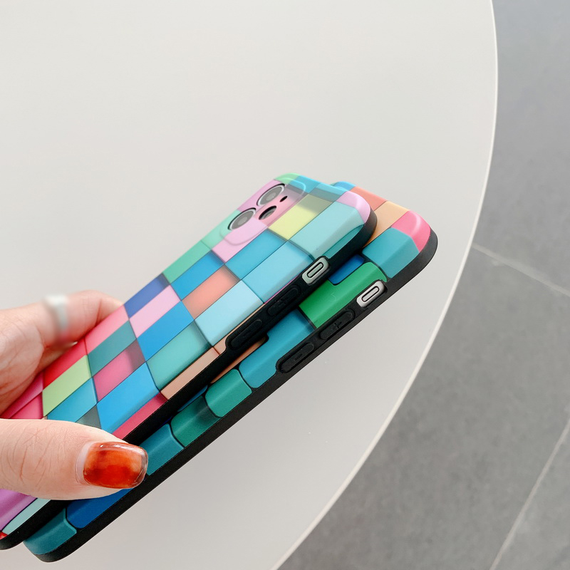 Ốp Điện Thoại IMD Silicone Mềm Họa Tiết Khối Sáng Tạo Cho iPhone 14 13 12 11 Pro Max Mini X XR XS 7 8 Plus SE 2020 Chống Rơi