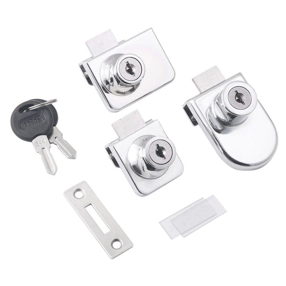 Ổ Khóa Cửa Kính Bằng Hợp Kim Kẽm Không Cần Đục Lỗ Tiện Dụng