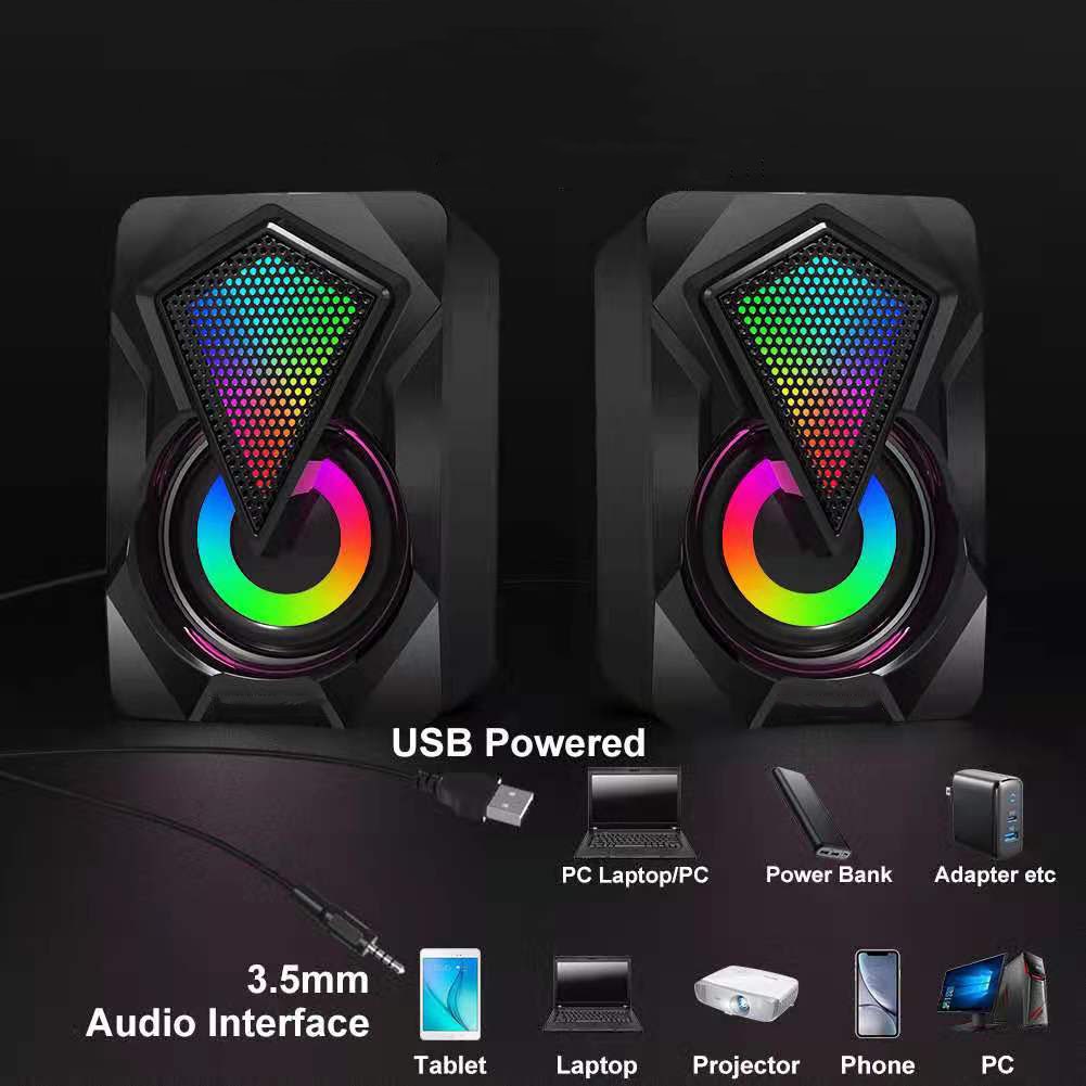 Loa máy tính vi tính mini led để bàn cho laptop, cây pc, điện thoại bass cực mạnh VDS shop