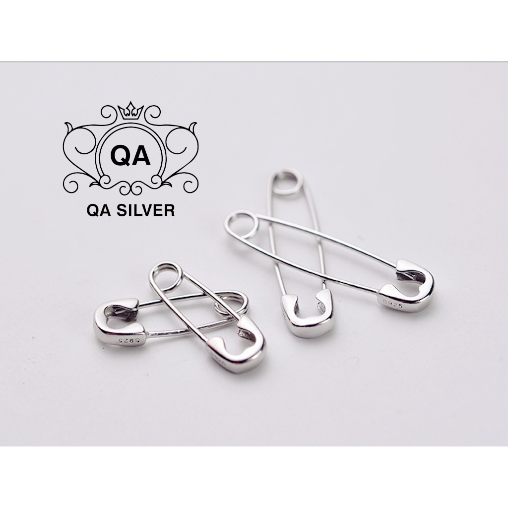 Khuyên tai bạc ghim băng bông tai kim băng nam nữ S925 PIN Silver Earrings QA SILVER EA190701