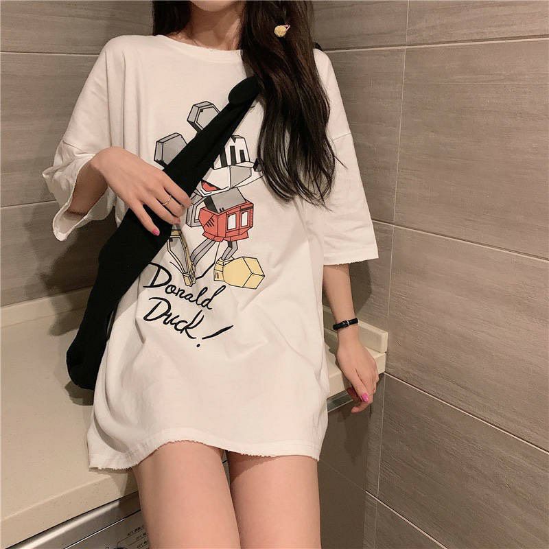 Áo thun tay lỡ Unisex DUCK mickey