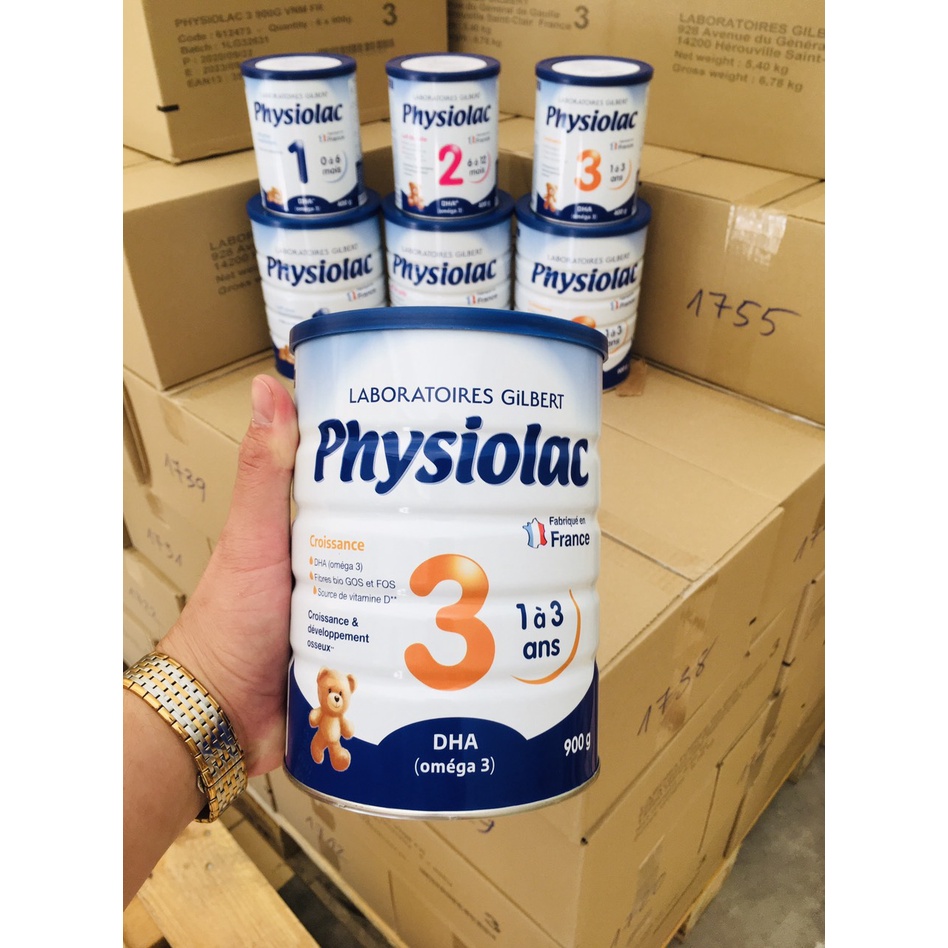 Sữa bột physiolac số 3 - 900g cho trẻ từ 1-3 tuổi. Sữa physiolac nhập nguyên lon từ pháp, sữa công thức cho bé