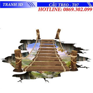 Bộ Tranh Decal 3D Trang Trí Dán Tường dán sàn Hình Cầu Gỗ Treo - T07