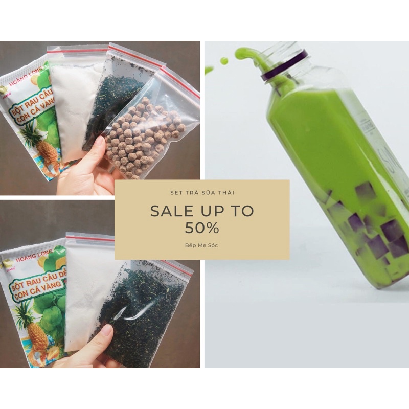 SET TRÀ SỮA THÁI XANH TRÂN CHÂU THẠCH
