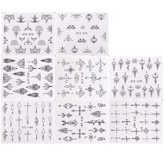 Sticker dán nuóc hình màu đen
