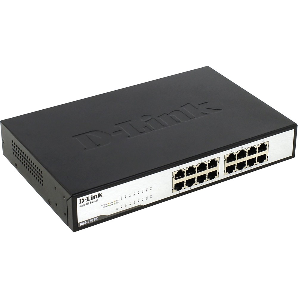 Bộ chia mạng D-Link Switch 16 cổng RJ45 10/100/1000Mbps Gắn tủ/ Để bàn - DGS-1016C - Hàng chính hãng