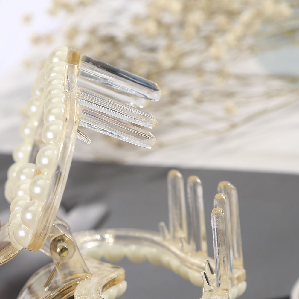 Kẹp tóc Haimeikang kiểu cá mập đính ngọc trai giả phong cách Hàn Quốc thời trang