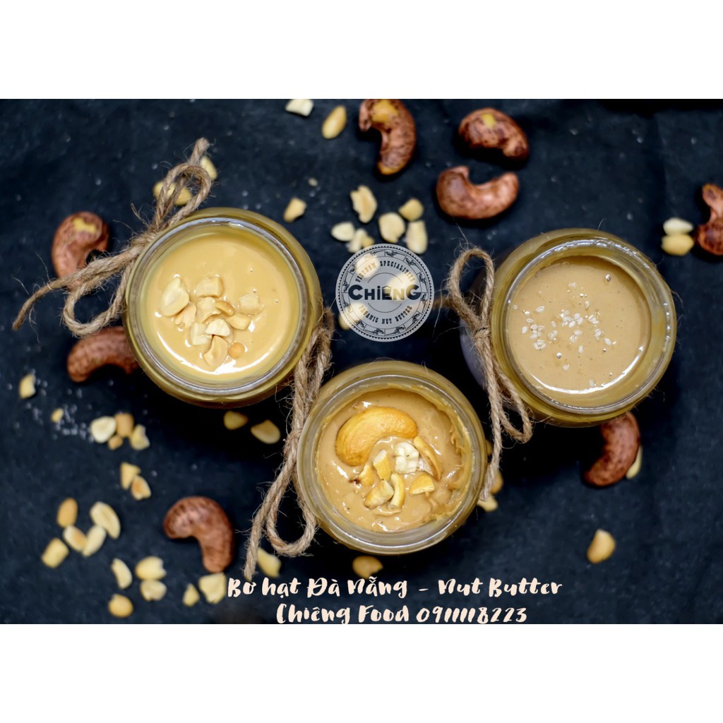 Bơ Hạt Điều Không Đường, Ăn Kiêng, Eat Clean Healthy, Nguyên Chất - Natural Cashew Butter- CHIÊNG FOOD - 500g/ 220g/120g