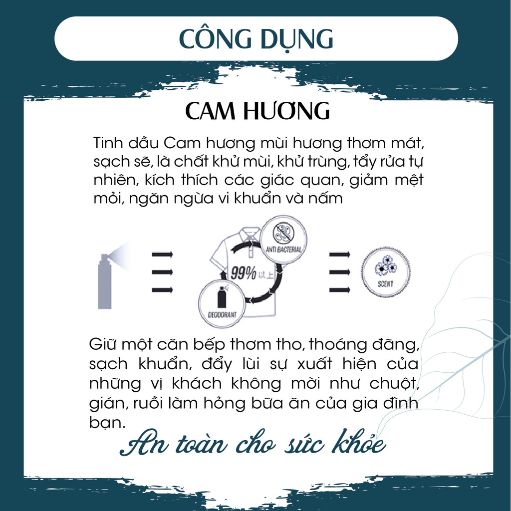 Bình xịt khử mùi nhà bếp hương Cam Hương PK 30ml/100ml - khử mùi , diệt khuẩn, nhà bếp sáng bóng