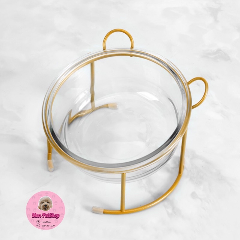 [Hot] Bát ăn chống gù thuỷ tinh cao cấp cho thú cưng