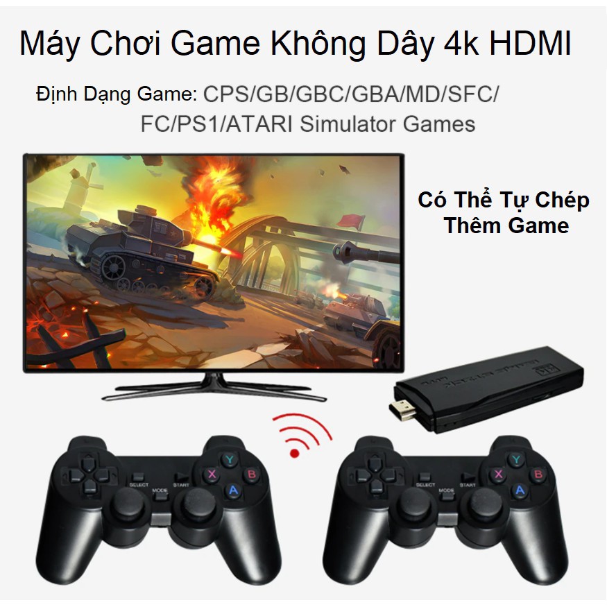 Máy chơi game cầm tay 4 nút HDMI 3500 trò, 10000 trò tặng kèm thẻ nhớ 32gb