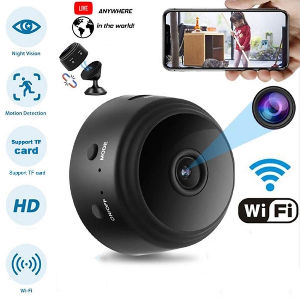 [FREESHIP❤️]Camera IP WIFI A9 HD Chuẩn nét, Vỏ Kim loại, Sử dụng Pin