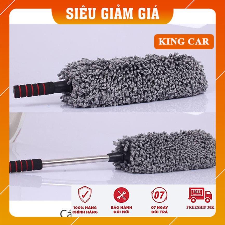 Chổi lau bụi nội thất xe hơi sợi dầu, chổi lau bụi cán co rút tiện lợi - Có video - Shop KingCar