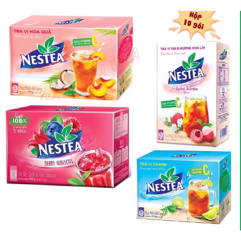 Trà pha sẵn nestle các loại : trà chanh/ trà hoa quả/ trà vải